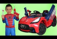 >> Unboxing New Spiderman Battery-Powered Ride On Super Car 6V Test Drive Park Playtime Fun Ckn Toys <<