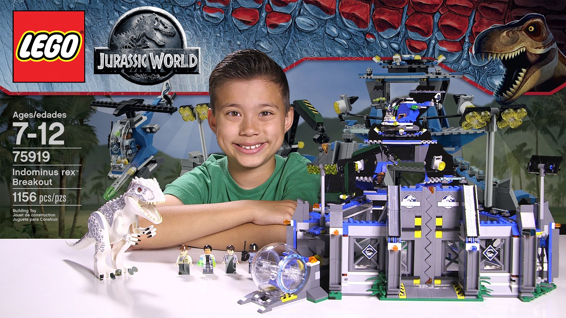 INDOMINUS REX BREAKOUT - LEGO Jurassic World Set 75919 - Time-lapse Build,  Unboxing & Review!