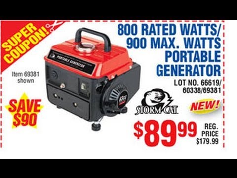 Harbor Freight 63cc Red 800 / 900 Watts Generator UNBOXING / SETUP / REVIEW