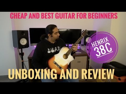 Cheap And Best Acoustic Guitar For Beginners | Henrix 38c Unboxing & Review