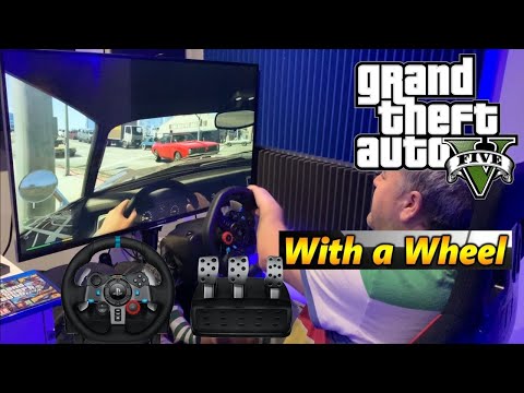 GTA 5 V (PS4 Xbox X or PS5) - Logitech G29 Wheel & Pedals - Grand Theft Auto V - How To Use A Wheel