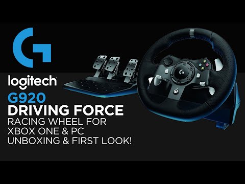 Logitech Gaming G920 Driving Force Racing Wheel Unboxing & First Look! (For Xbox One & PC)