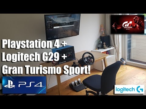 PS4 Logitech G29 steering wheel + Shifter in action with Gran Turismo Sport