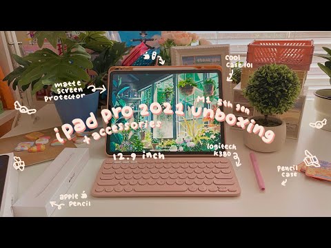 ipad pro 2021 unboxing :: [M1 12.9"] + apple pencil & accessories